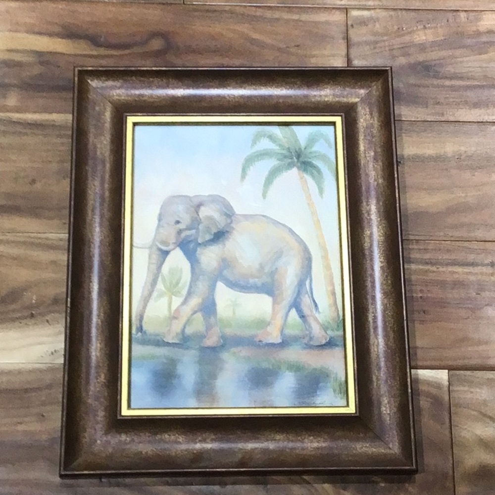 Picture of a baby elephant and frame